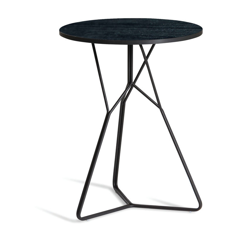 Serac Cross Legs End Table, Black HPL