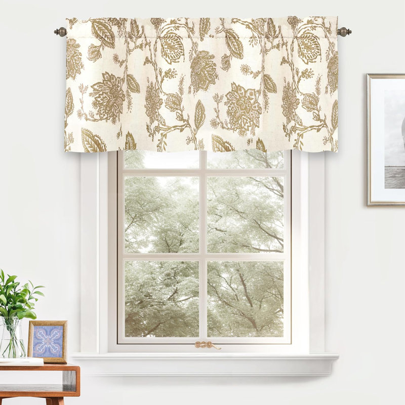 Jasinski Linen Blend Blackout Thermal Insulated Energy Saving Privacy Window Linen Curtain Valance Rod Pocket 2 Layers Single