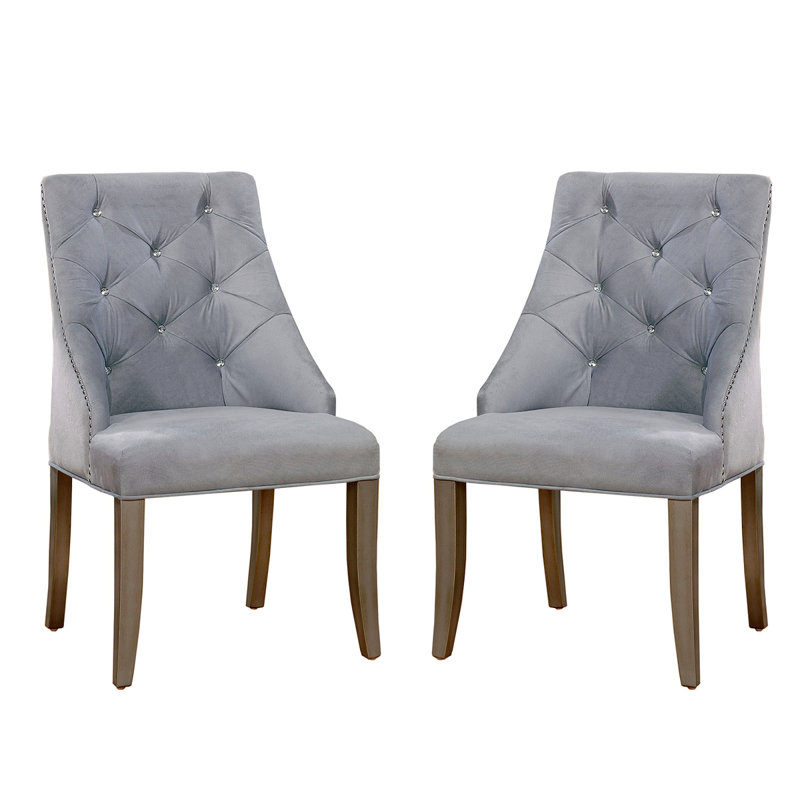 Ensemble de 2 chaises d'appoint rembourrées Flannelette