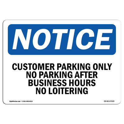 OSHA No Loitering Sign Aluminum Sign 12 x 18
