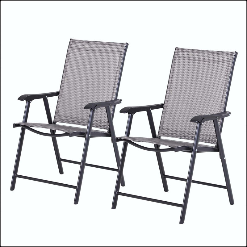 Chaise pliante d'extérieur avec filet respirant (ensemble de 2)