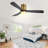 52 Inch Low Profile Ceiling Fan With Remote Control 3 Solid Wood Blades