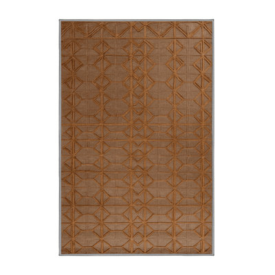 Tapis brun treillis lavable à la machine