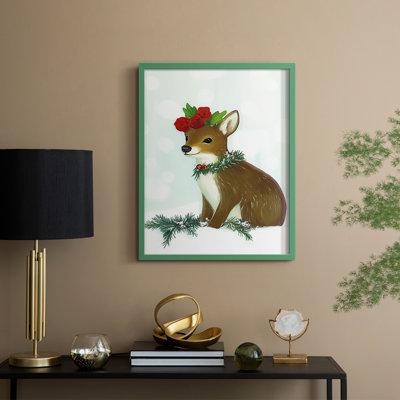 «Christmas Holiday Art XCIX», reproduction encadrée - bois massif