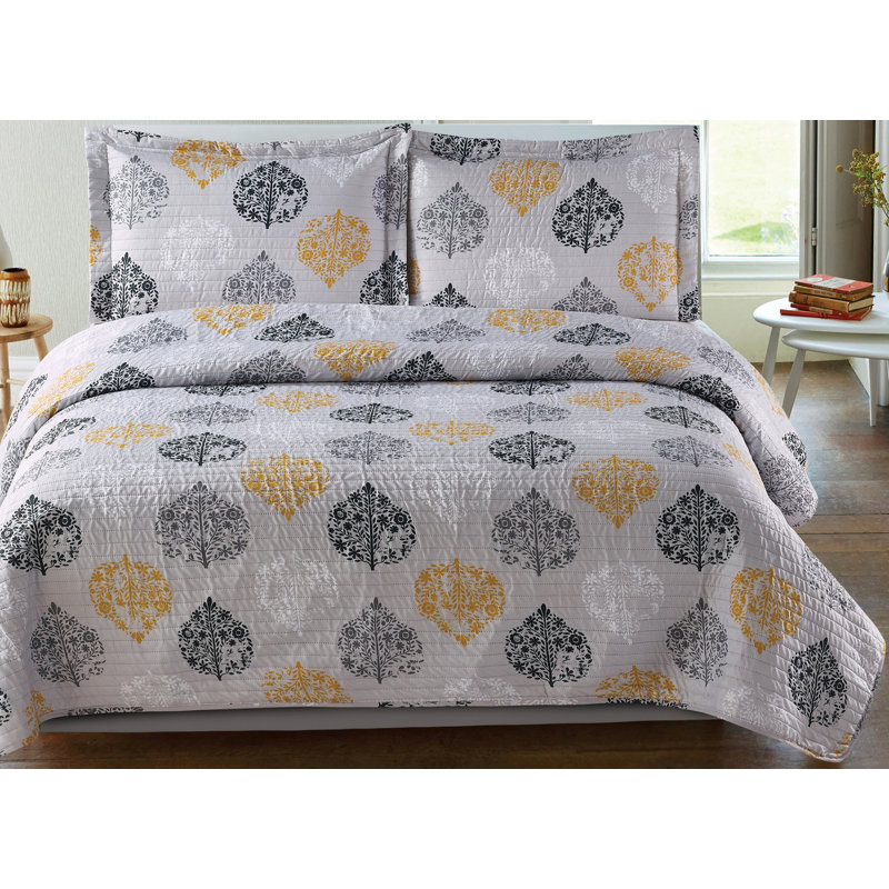 Ensemble de courtepointe réversible abbilyn, Courtepointe pour lit simple + 1 taie décorative