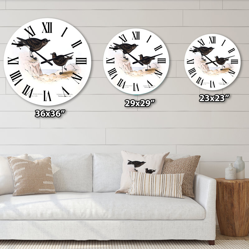 Horloge murale rétro Vintage Bird Of Europe III, Moyenne