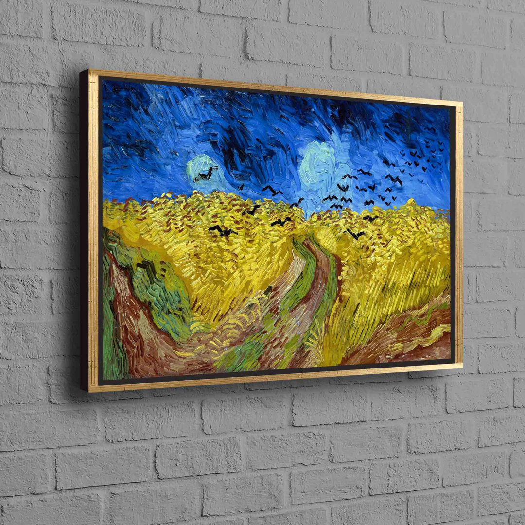 Vincent Van Gogh Inspired Wheatfield with Crows Oil Painting Print on Reproduction Canvas for Nature Landscape Wall Art