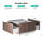 Square Farmhouse Coffee Table with 2 Storage Drawers for Living Room-2102883434
