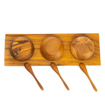 Rainforest Bowls Teak Condiment Server