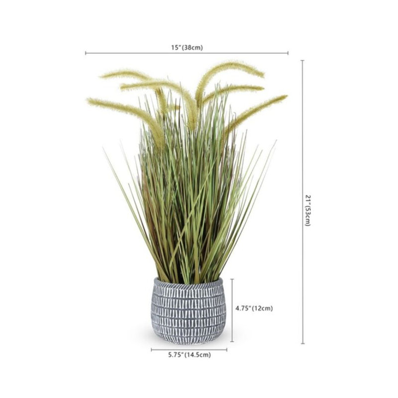 Herbe artificielle 21 po en pot