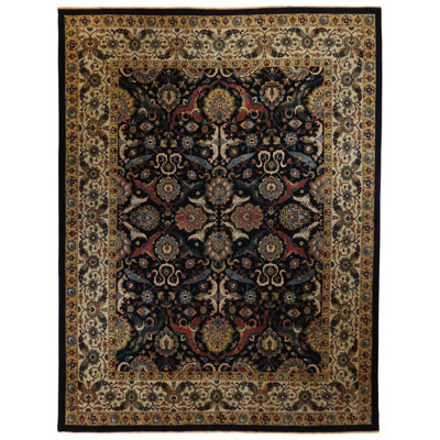 One-of-a-Kind Oriental Hand-Knotted Wool Blue/Green/Beige/Red Area Rug