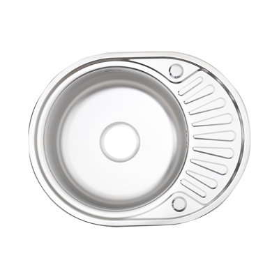 Belfry Kitchen Shawnta 45mm W Single Bowl Stainless Steel Drop-In Kitchen Sink with 2 Faucet Holes