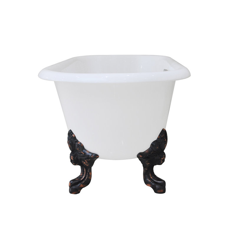 Kingston Brass Aqua Eden 72-Inch Cast Iron Oval Double Ended Clawfoot Tub (No Faucet Drillings), Oil Rubbed Bronze
