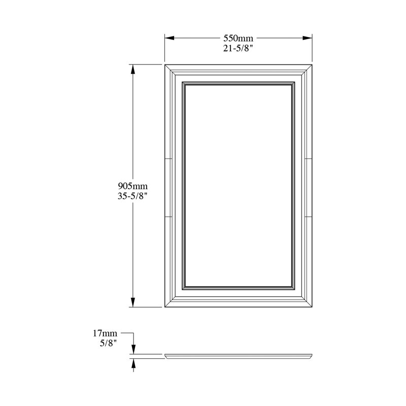 35.62"H x 37.62"W x 0.63"D Onlay Scroll