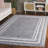 Omveer Border & Stripe Shag 200 Performance Striped Rug-853486831
