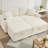 Comfortable Fluffy Corduroy Lazy Big Loveseat Couch, Super Soft Chaise Lounge 2-Seater Sofa with Double Storage Ottomans, Table Board & USB Port for Living Room-925919980