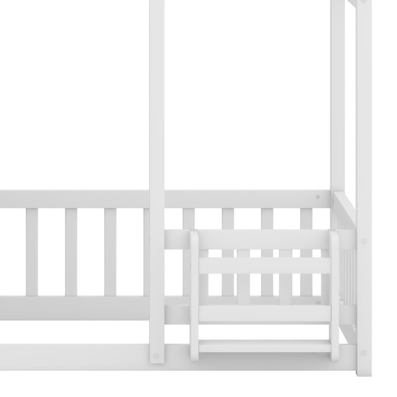Cadre de lit élégant avec éclairage DEL ambiant, Blanc