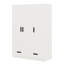 Garde-robe 3 portes avec tiroirs, tablettes et tringle