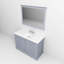 48 po De salle de bain gris foncé avec comptoir en quartz blanc, robinet, 46 miroirs et teinture, robinet de salle de bain