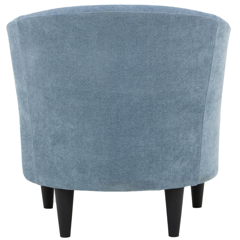 Kronos Upholstered Barrel Chair, Chloe Sky Polyester, Black