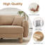 Canapé à 3 places en tissu Boucle avec accoudoirs distinctifs en forme de coquillage, pieds cylindriques enveloppés de tissu d'ameublement-245966092-245966083-245966095