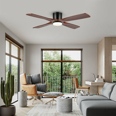 Ventilateur de plafond en bois à intensité variable avec télécommande Quala