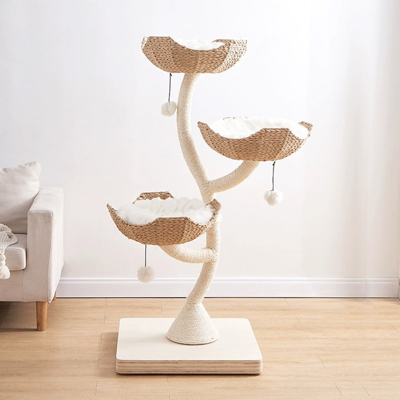 3 Tiers Cat Tree with Condons,Perch,Scratching Posts