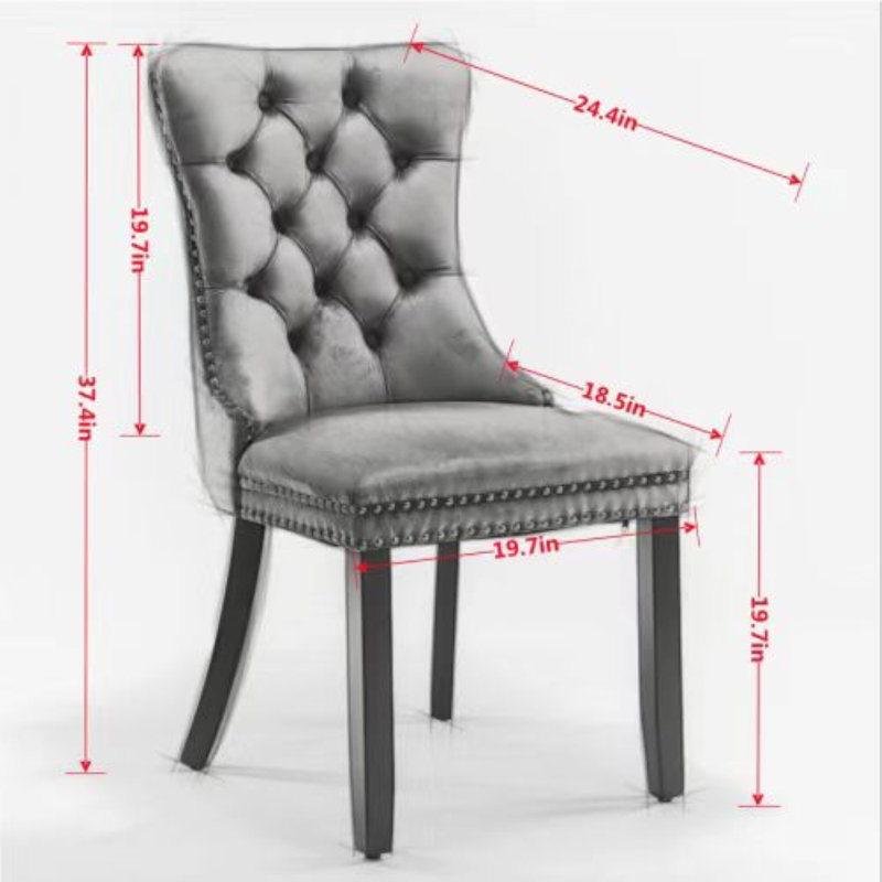 Luxurious Velvet Upholstered Dining Chair Set With High Backrest And Solid Wood Legs, Offering Superior Comfort And Elegant Style.