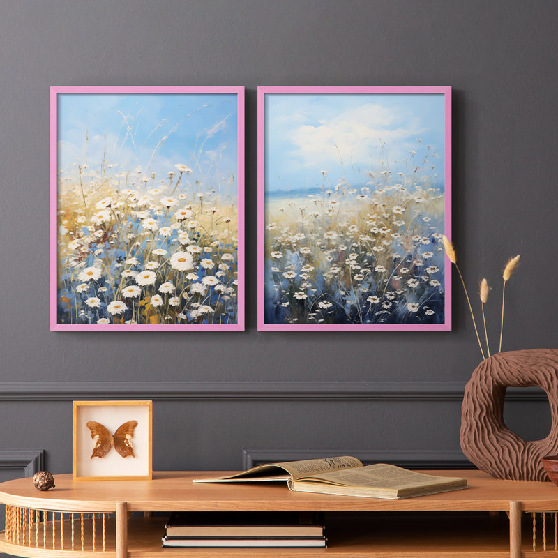 Impression encadrée FLORAL Series V-Premium - prête à être accrochée - aucun clou requis - aucun clou requis, Rose