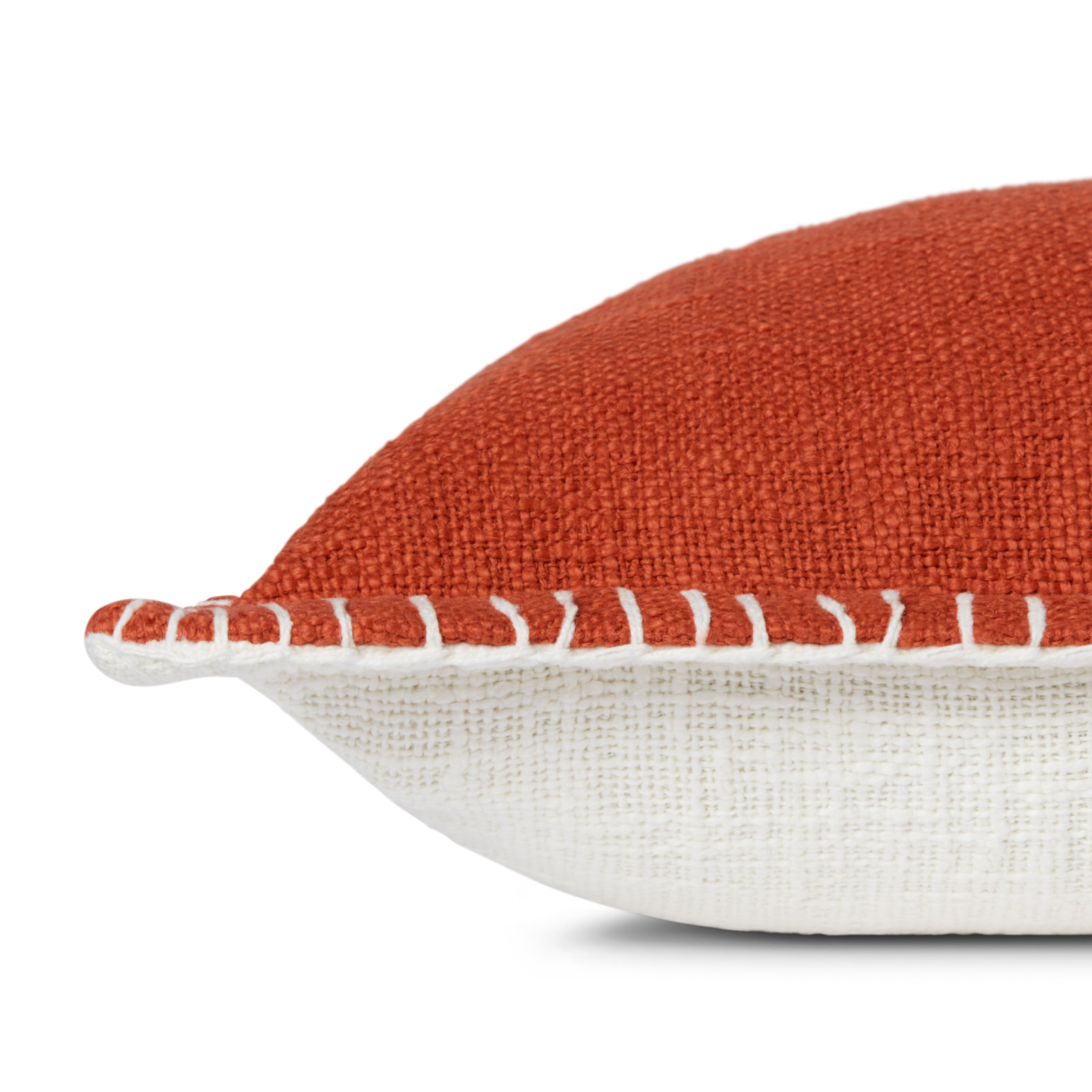 Fernande Cotton Throw Pillow, Polyester/Polyfill, Orange, 22" H x 22" W x 6" D