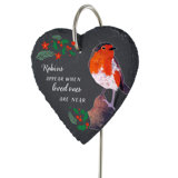 Bihaan Slate Heart Grave Marker Robin Memorial Plaque