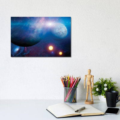 Deep Space Scene Of Planets And Suns by Bruce Rolff - Wrapped Canvas Print