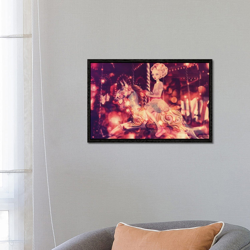 Carousel 1 Piece Wall Art on Canvas, 66.04 cm H x 45.72 cm W, Black Framed