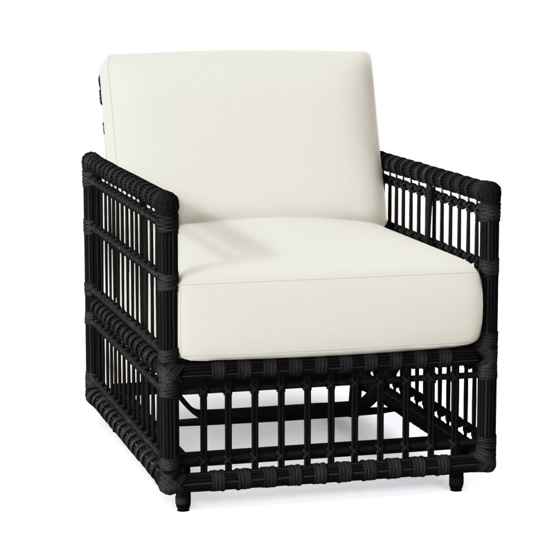 Fauteuil Newport tissé à ressorts - Onyx, Pas de soudure, Blanc naturel, Onyx
