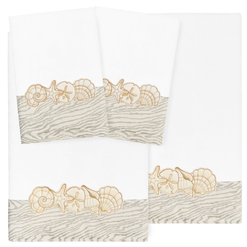 Ensemble de serviettes 4 pièces 100% coton turc, Blanc