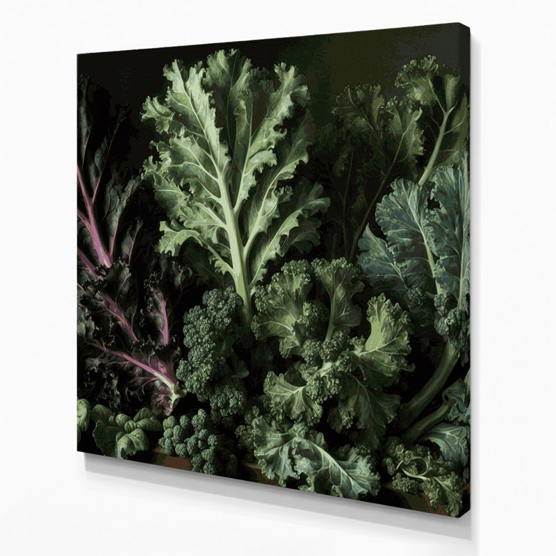 Art mural sur toile, légumes, chou frisé, H 12 po x l 12 po