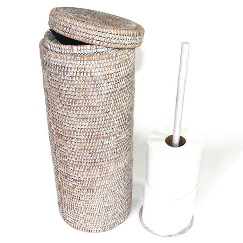 Multiple Toilet Paper Holder Holds 3 Rolls, White Wash