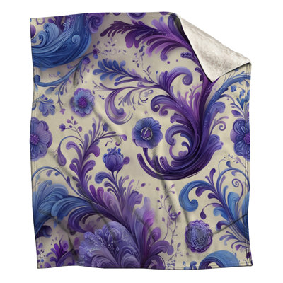 Couvertures mauves à motif floral