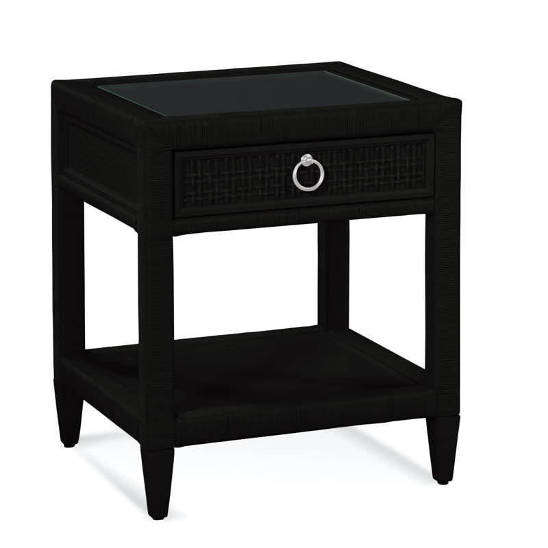 Naples 1 - Drawer Nightstand, Black, Satin Nickel, Yes