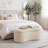 Hygge 39.4" W Beige Upholstered Curved Crescent Storage Bench with Sherpa & Linen-698983695