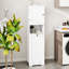 Armoire de trieur de linge inclinable à un compartiment et une porte - Blanc