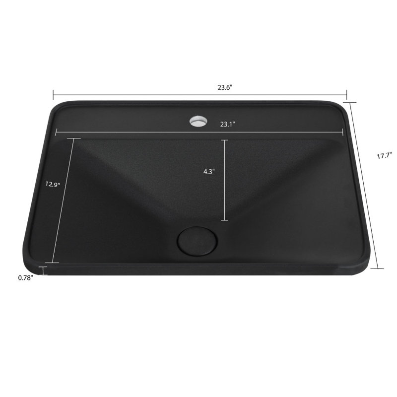 23.6" Solid Surface Resin Streamline Vanity Top