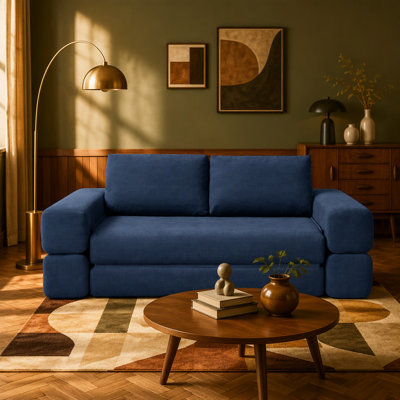 Canapé-lit convertible de 81 pouces avec support en mousse haute densité, canapé de plancher pliant 3-en-1 pour le salon, la chambre à coucher ou le salon.