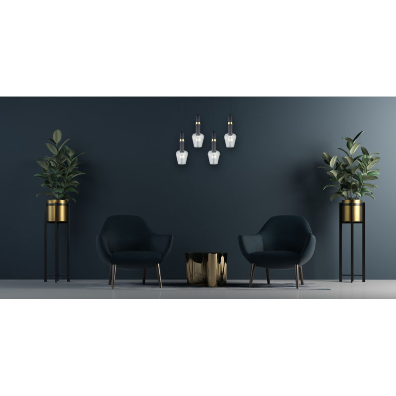 Kiron 4 - Light Kitchen Island Pendant, Black/Gold
