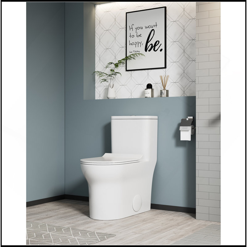 Advanced 1.1/1.6 GPF Elongated Comfort Height Floor Mounted One-Piece Toilet, CUPC Certified, Watersense Cetified, Ceramic, Soft Close Seat