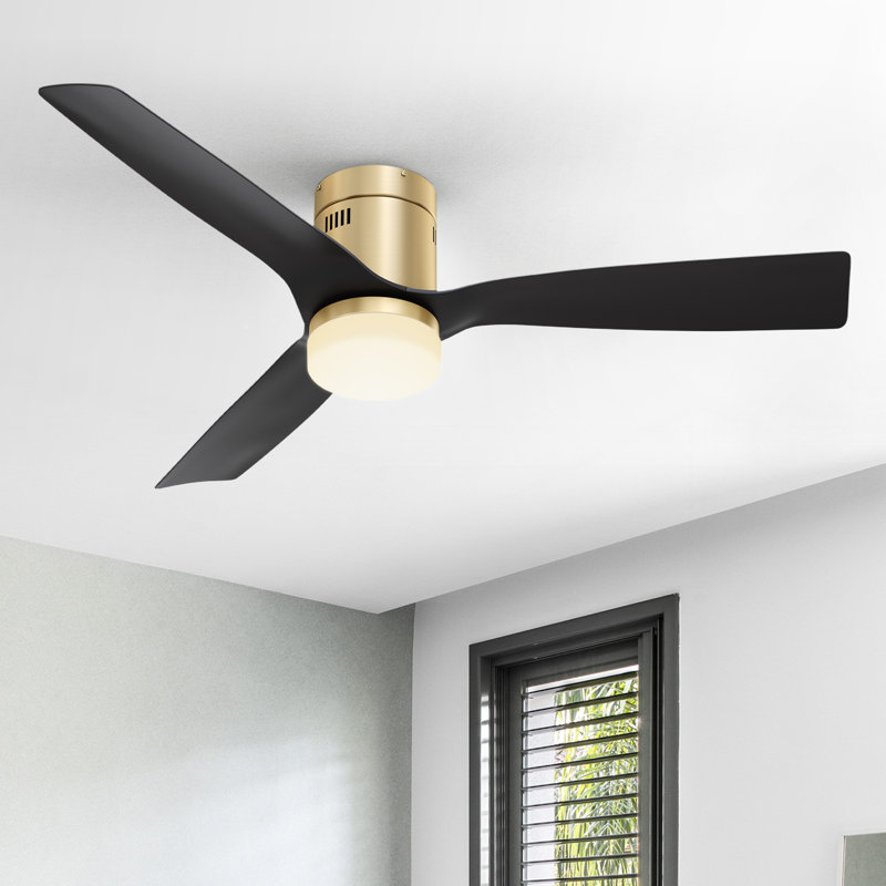 Ventilateur de plafond encastré Striver Smart avec télécommande et ensemble d'éclairage inclus, 52 po de largeur, Doré