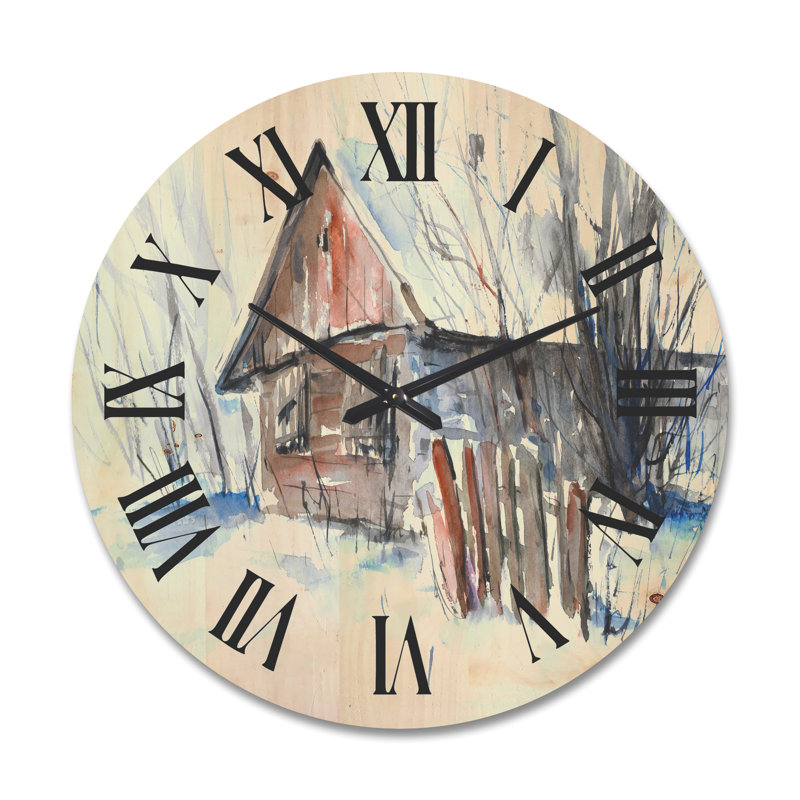 Vieille horloge murale en bois, Très grand