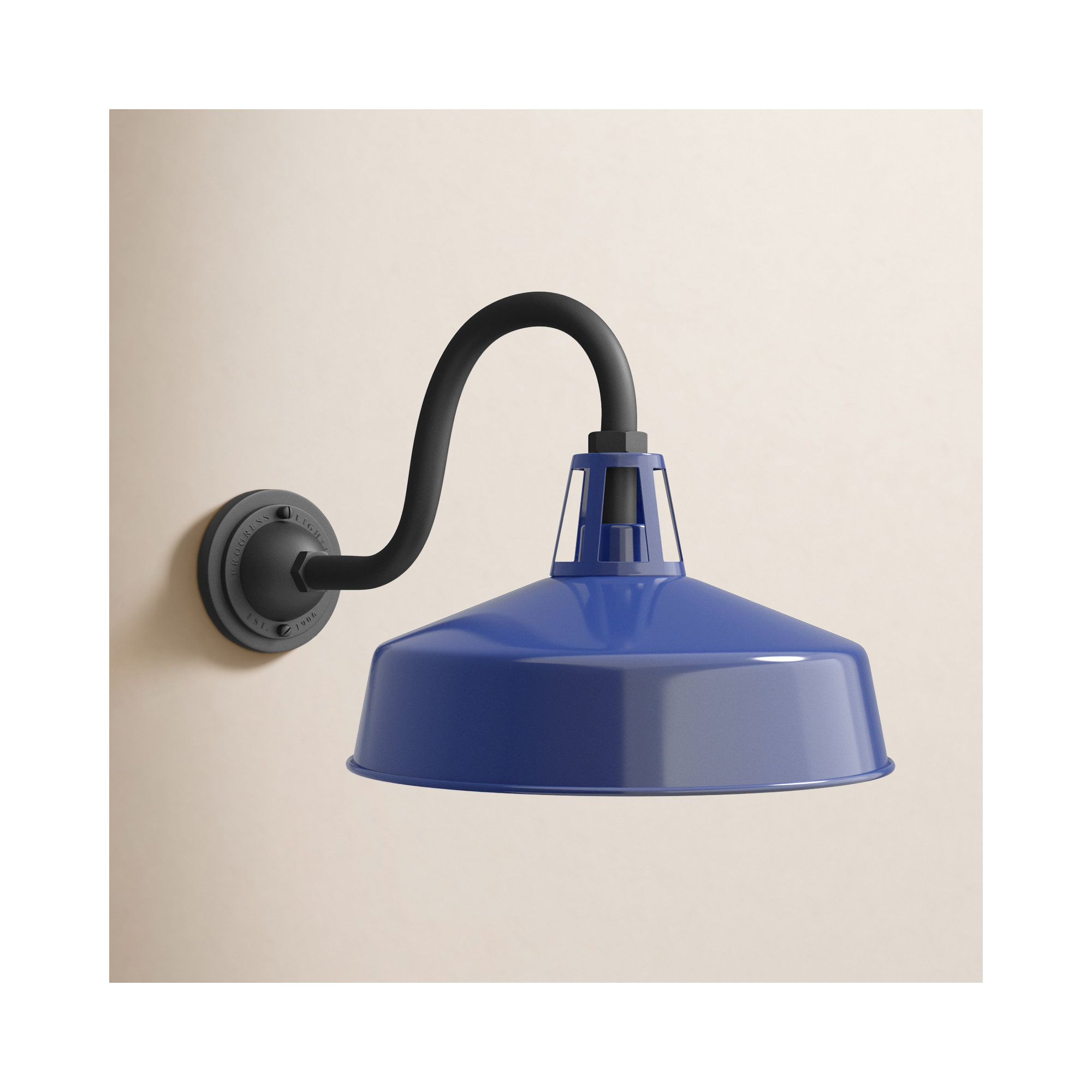 Ciana Single Light Bell Outdoor Aluminum Wall Light, Navy