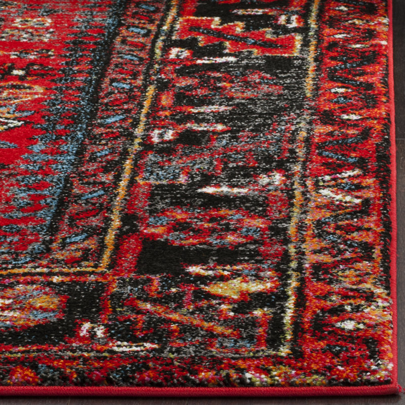 Tapis performance à motif sud-ouest rétro fabriqué à la main Hamadan Amaniya, Carré 9 pi