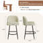 Ensemble de tabourets de bar à hauteur de comptoir, ensemble de 2 tabourets de bar rembourrés avec pieds en métal de 26 po, beige-522450516-522450521